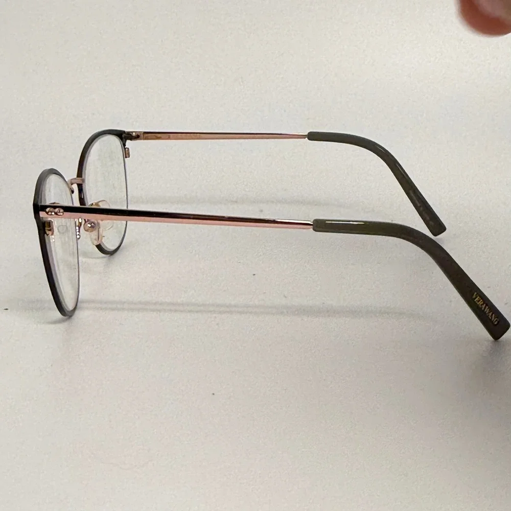 Vera Wang V550 BK Cat Eye Eyeglass Frames Black Rose Gold 51-17-135